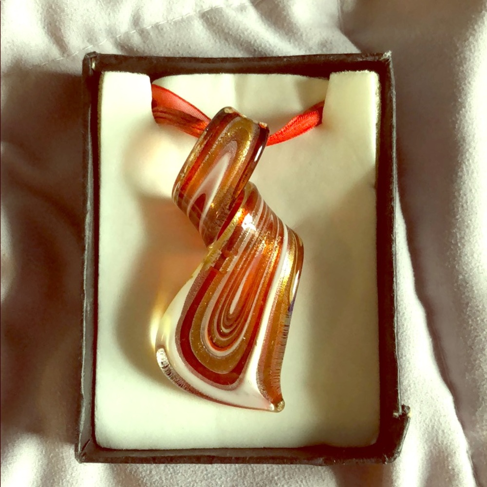 Glass red beautiful necklace